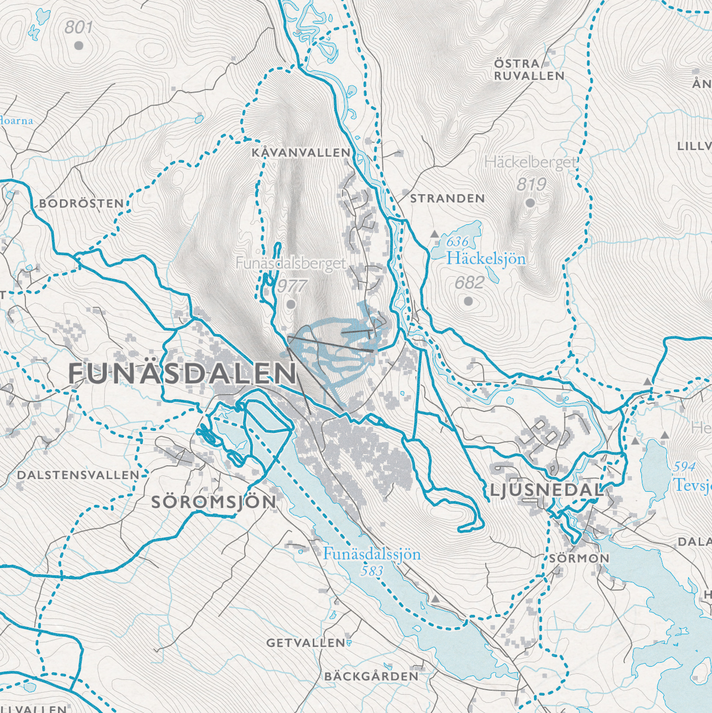 Skidkarta Funäsfjällen