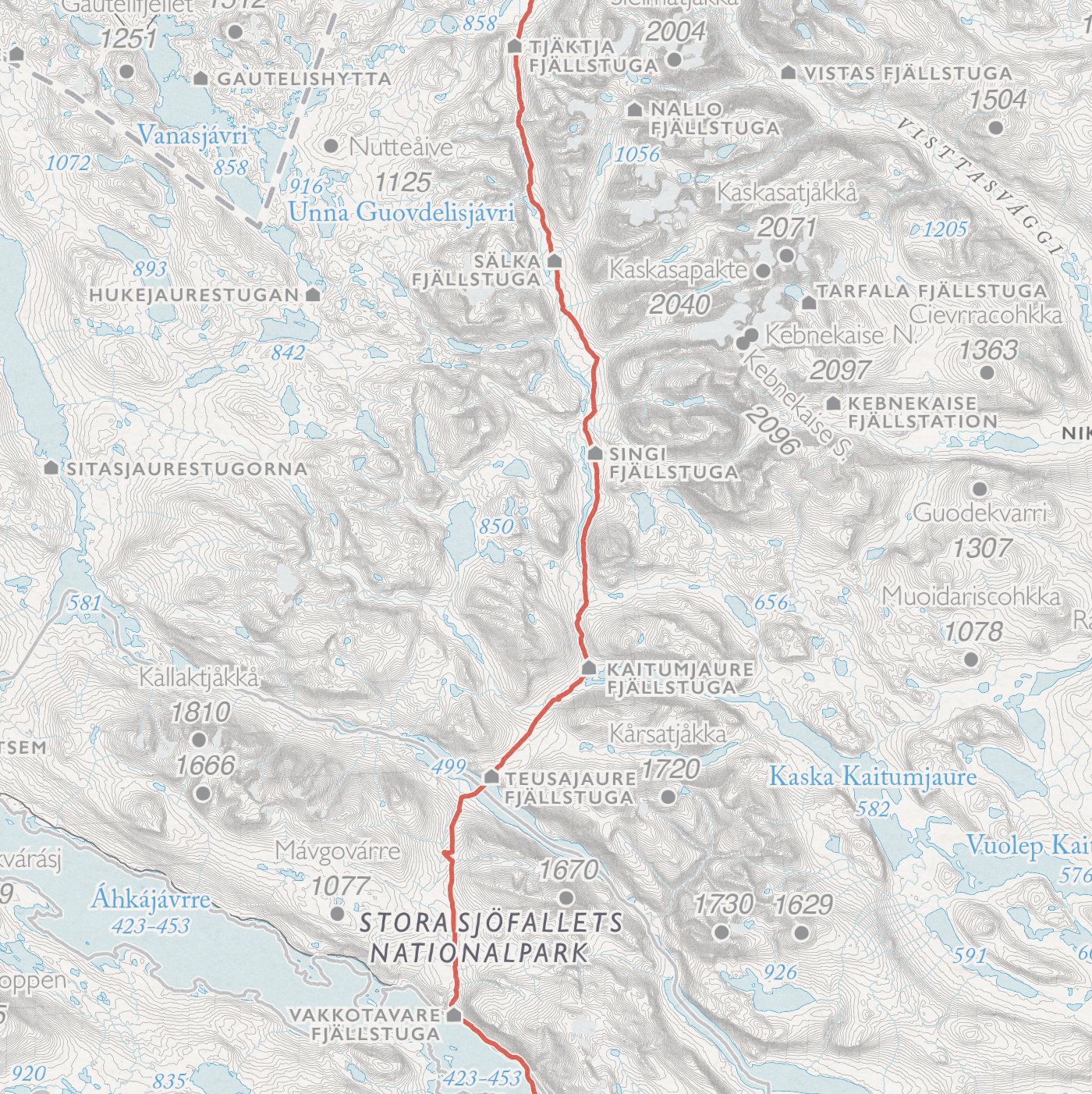 Stigkarta Kungsleden