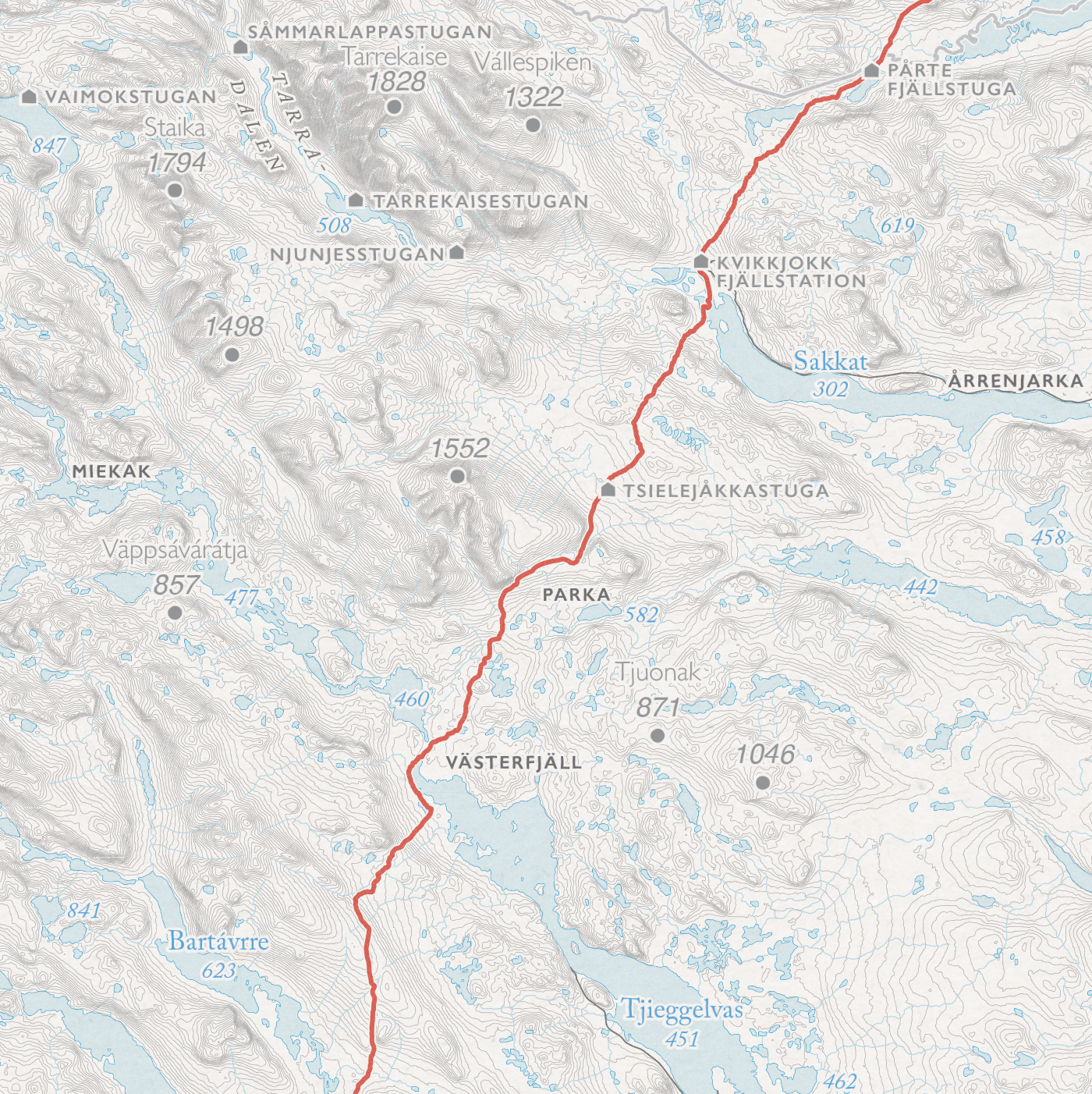 Stigkarta Kungsleden