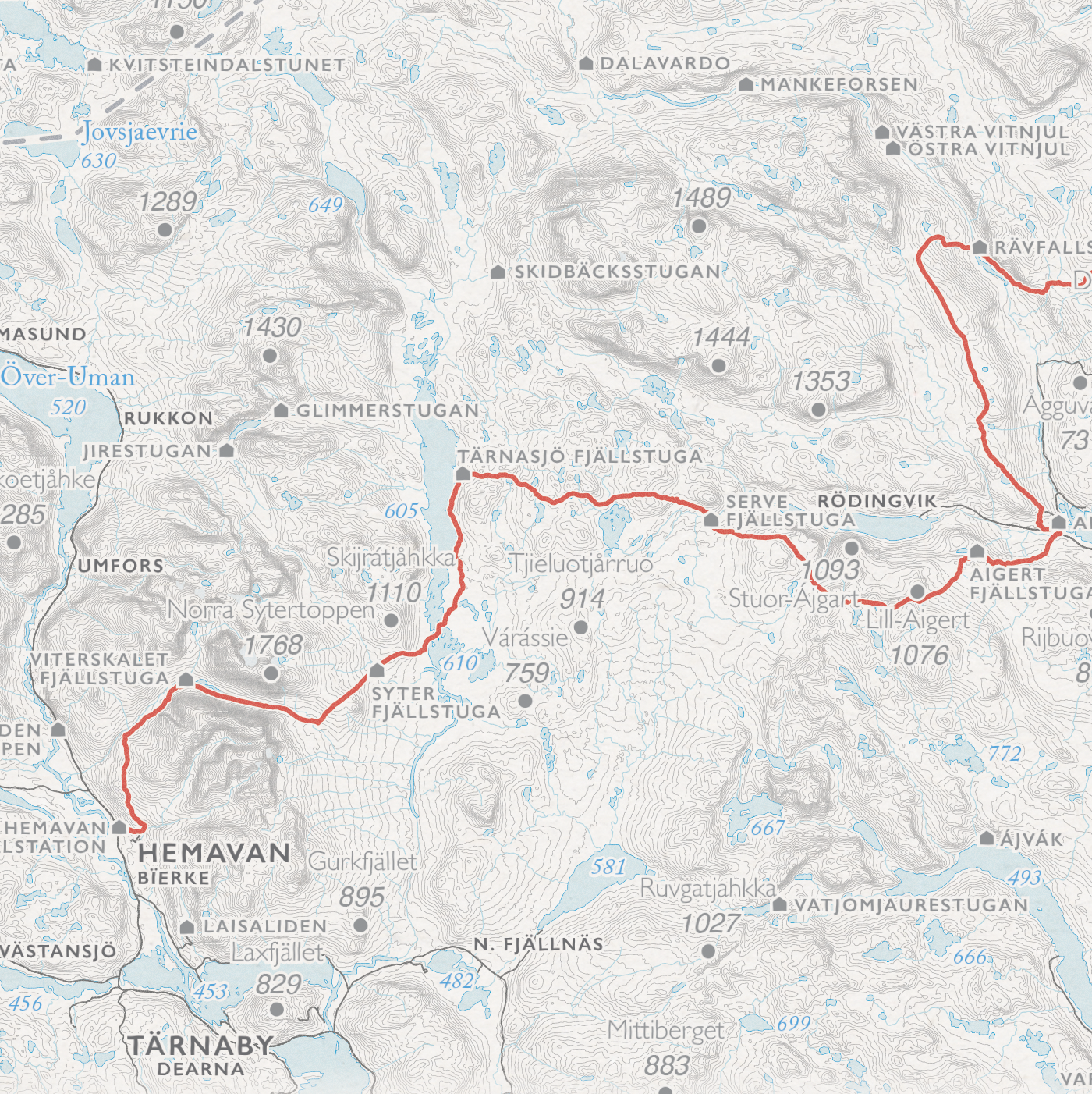 Stigkarta Kungsleden