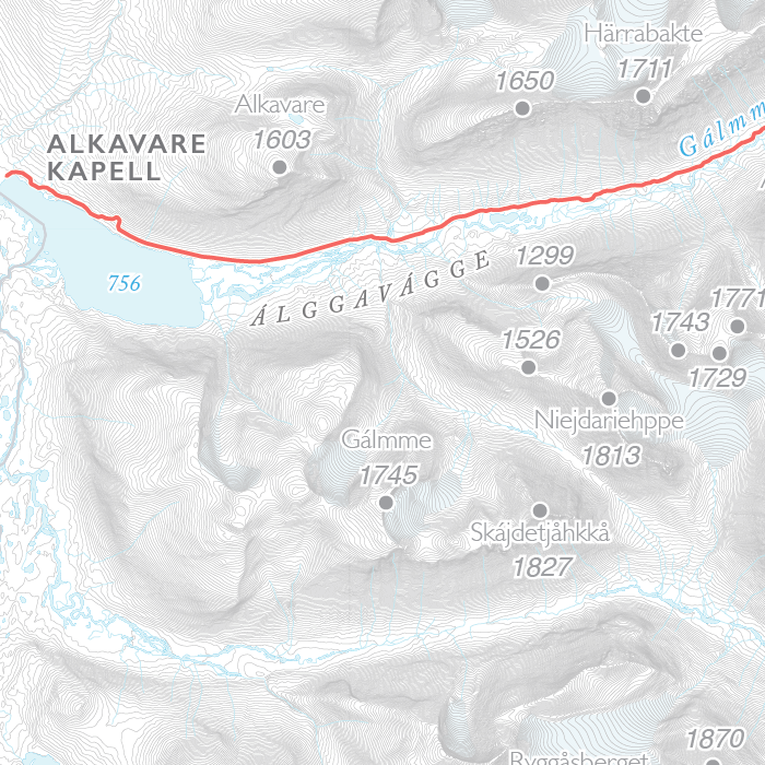 Stigkarta Sarek Nationalpark