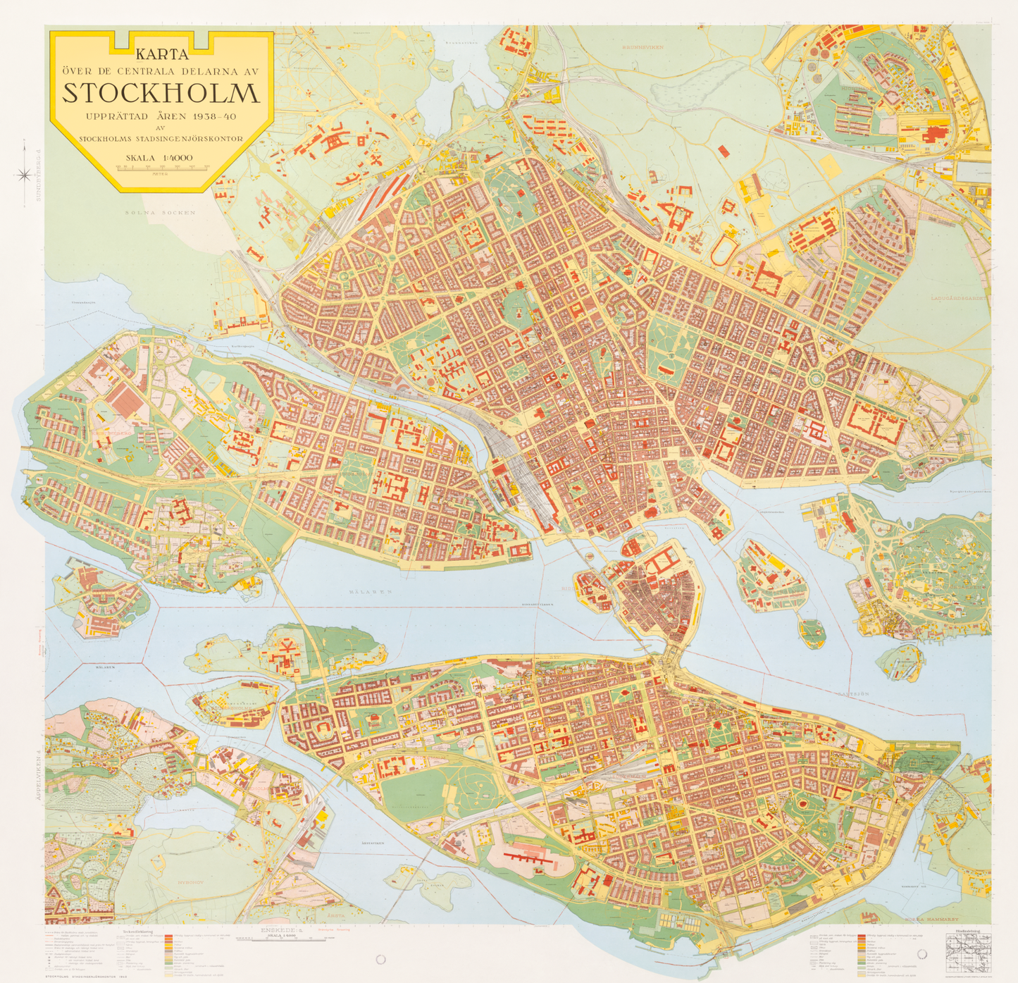 Stockholm - full storlek (1938-1940 års karta över Stockholm)