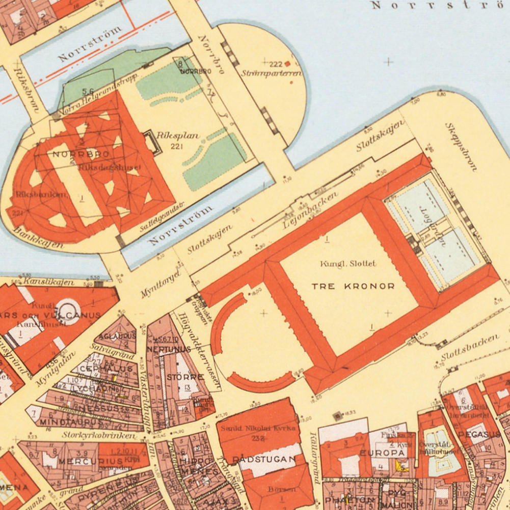 Gamla stan - (1938-1940 års karta över Stockholm)