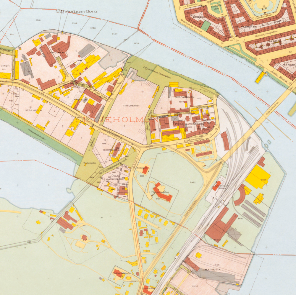 Gröndal - Liljeholmen (1938-1940 års karta över Stockholm)