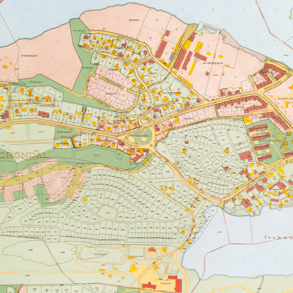 Gröndal - Liljeholmen (1938-1940 års karta över Stockholm)