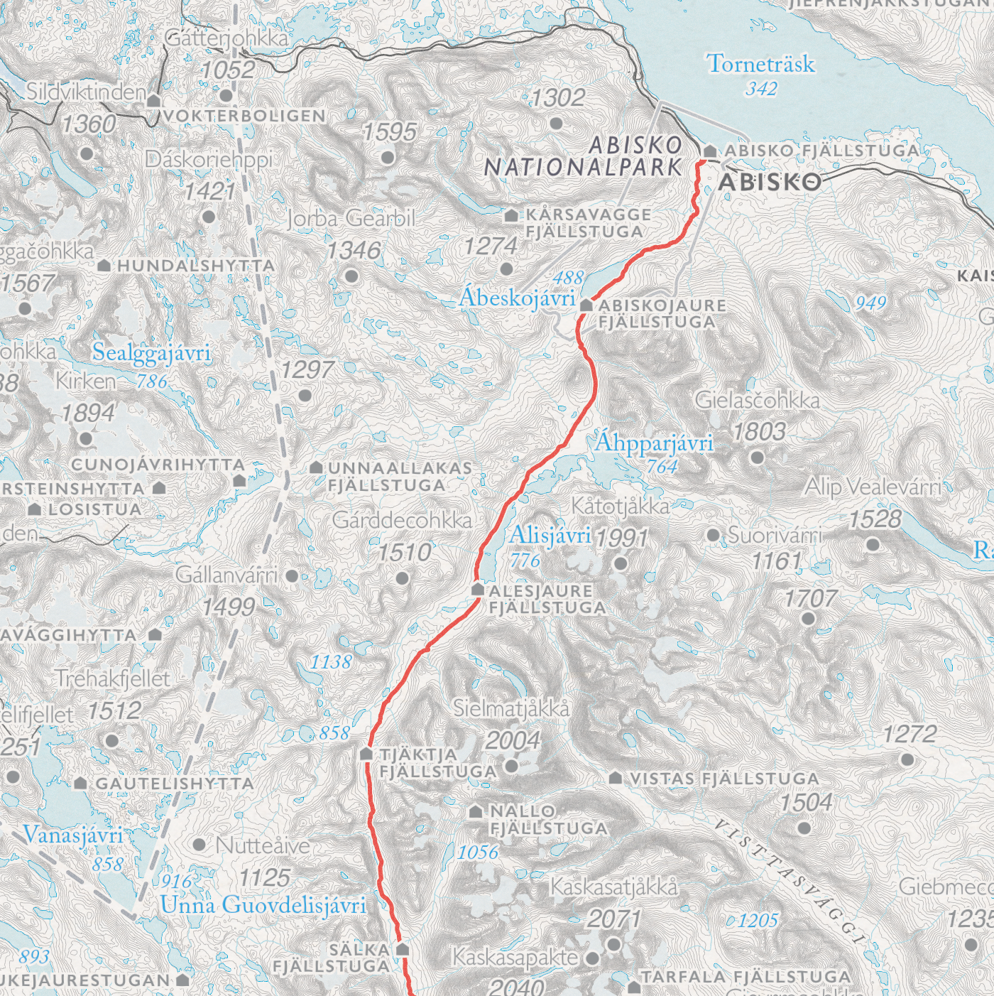 Stigkarta Kungsleden