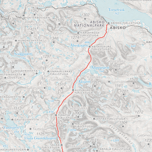 Stigkarta Kungsleden