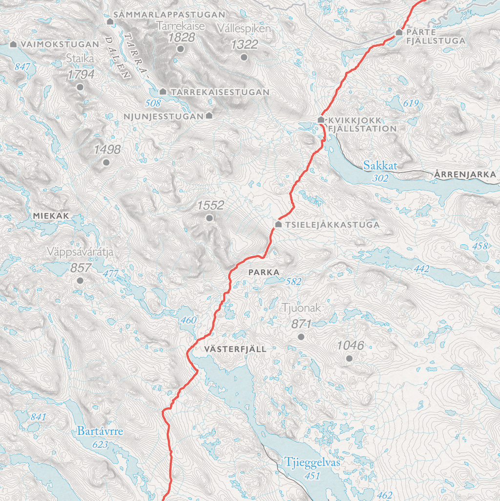 Stigkarta Kungsleden