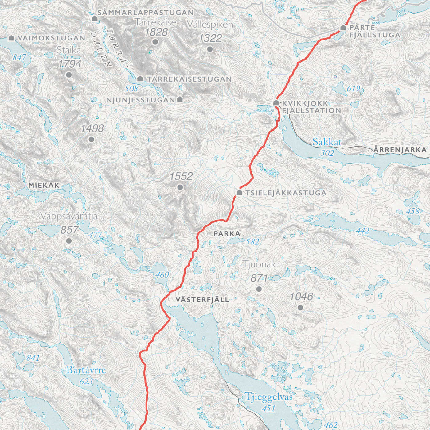 Stigkarta Kungsleden