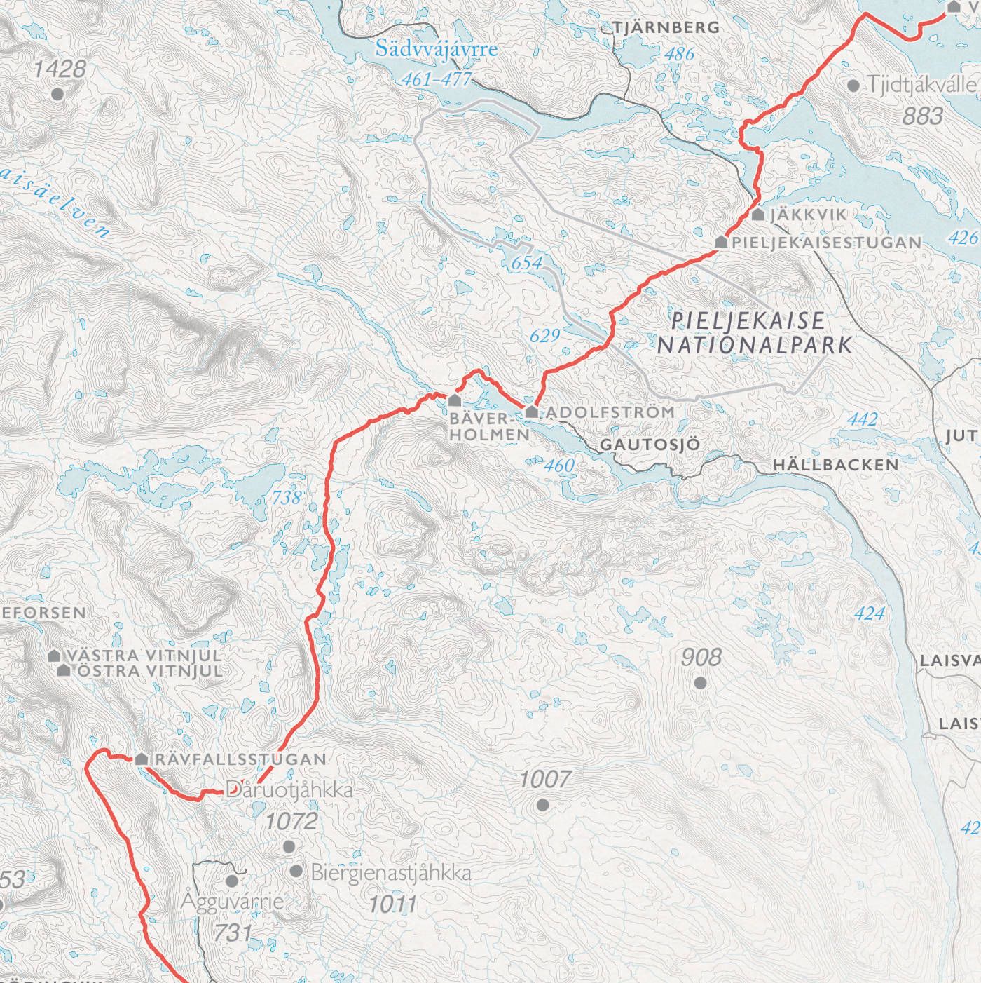 Stigkarta Kungsleden