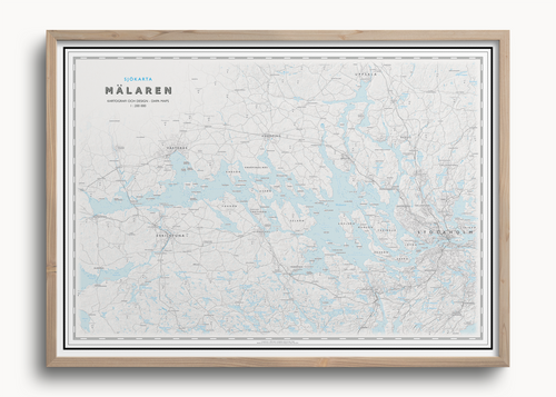 Sjökarta Mälaren, väggkarta från Dapa Maps