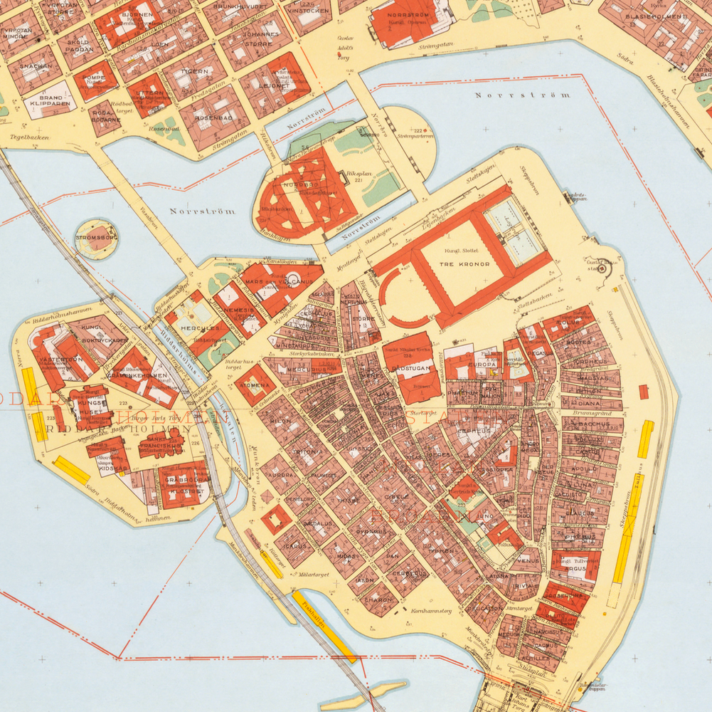 Norrmalm - Gamla Stan (1938-1940 års karta över Stockholm)