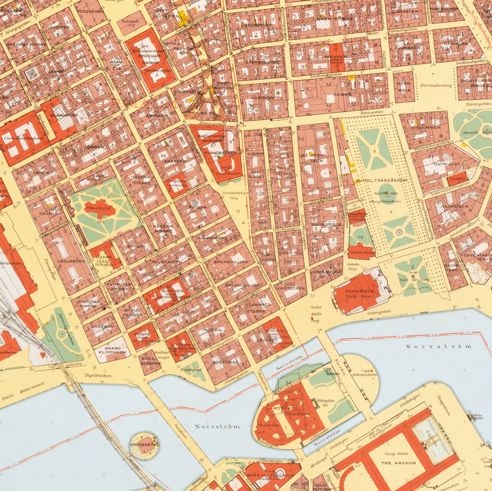 Norrmalm - Gamla Stan (1938-1940 års karta över Stockholm)