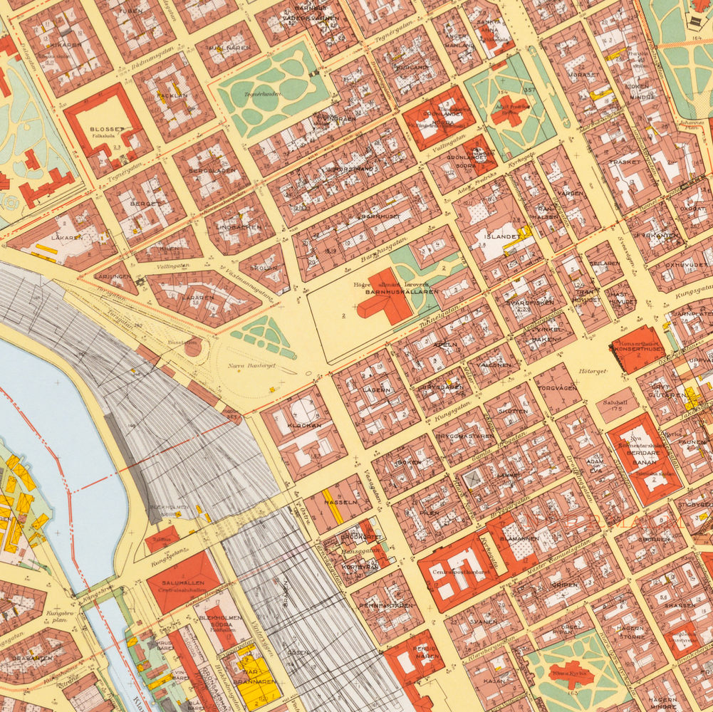 Norrmalm - Gamla Stan (1938-1940 års karta över Stockholm)
