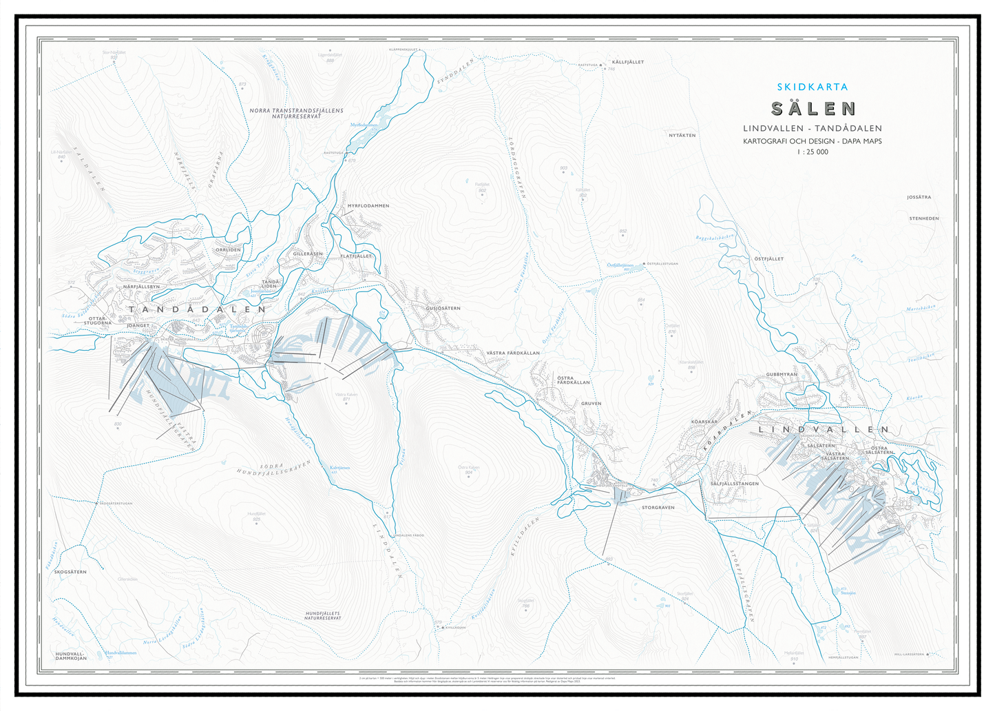 Skidkarta Sälen - Lindvallen - Tandådalen