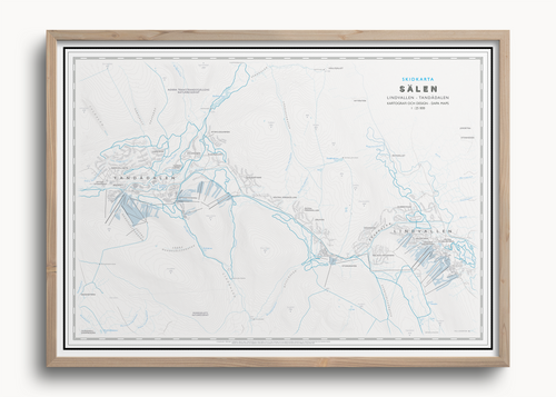Skidkarta Sälen - Lindvallen - Tandådalen, väggkarta från Dapa Maps