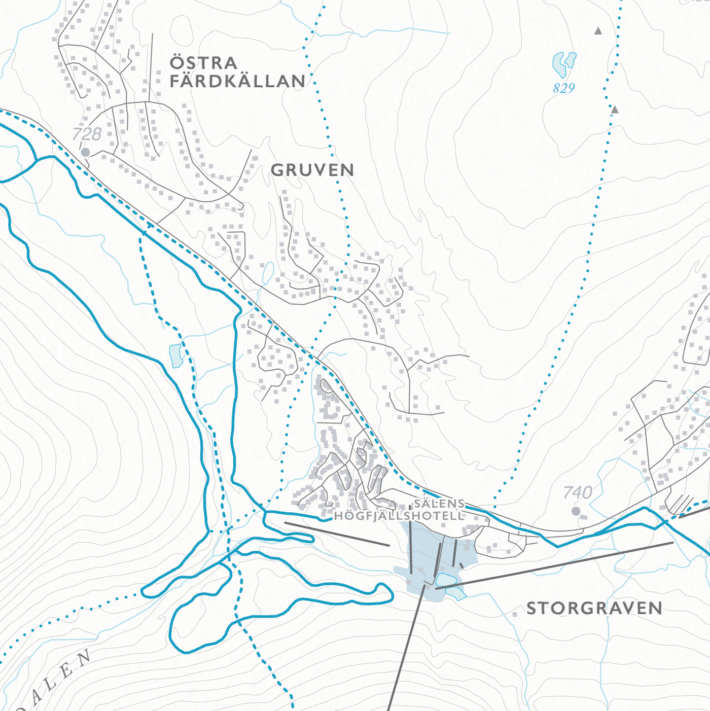 Skidkarta Sälen - Lindvallen - Tandådalen