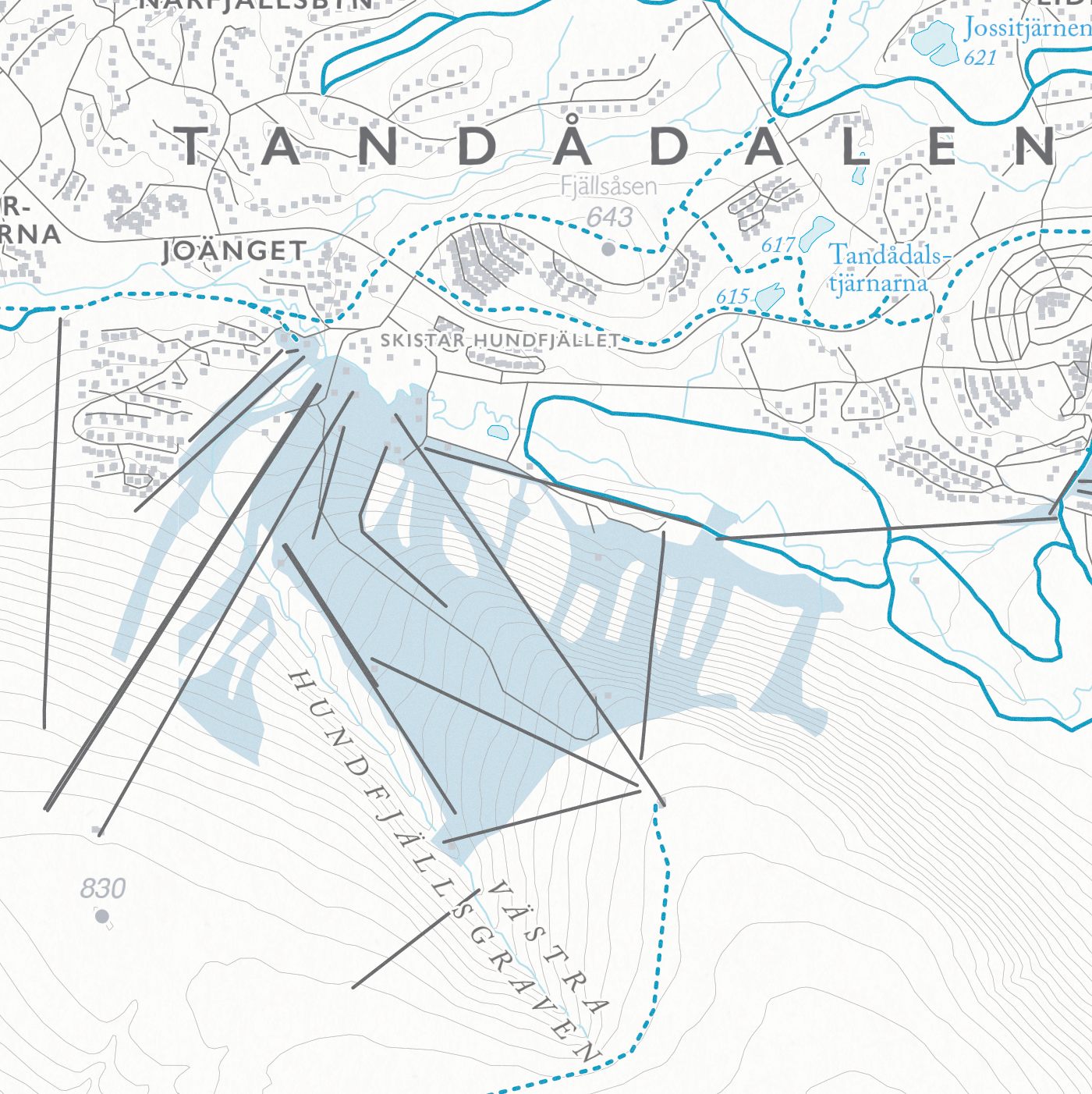 Skidkarta Sälen - Lindvallen - Tandådalen