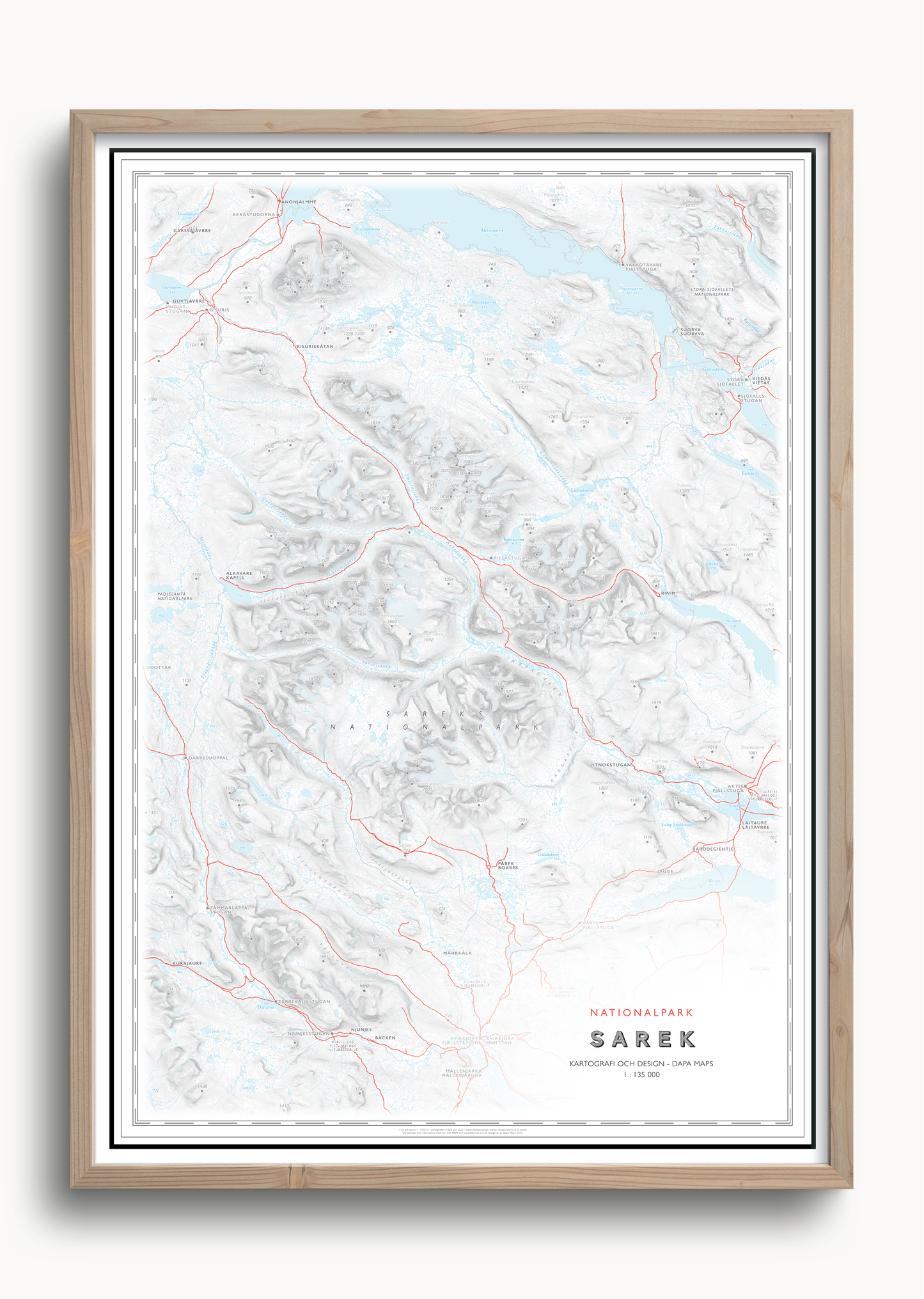 Stigkarta Sarek Nationalpark