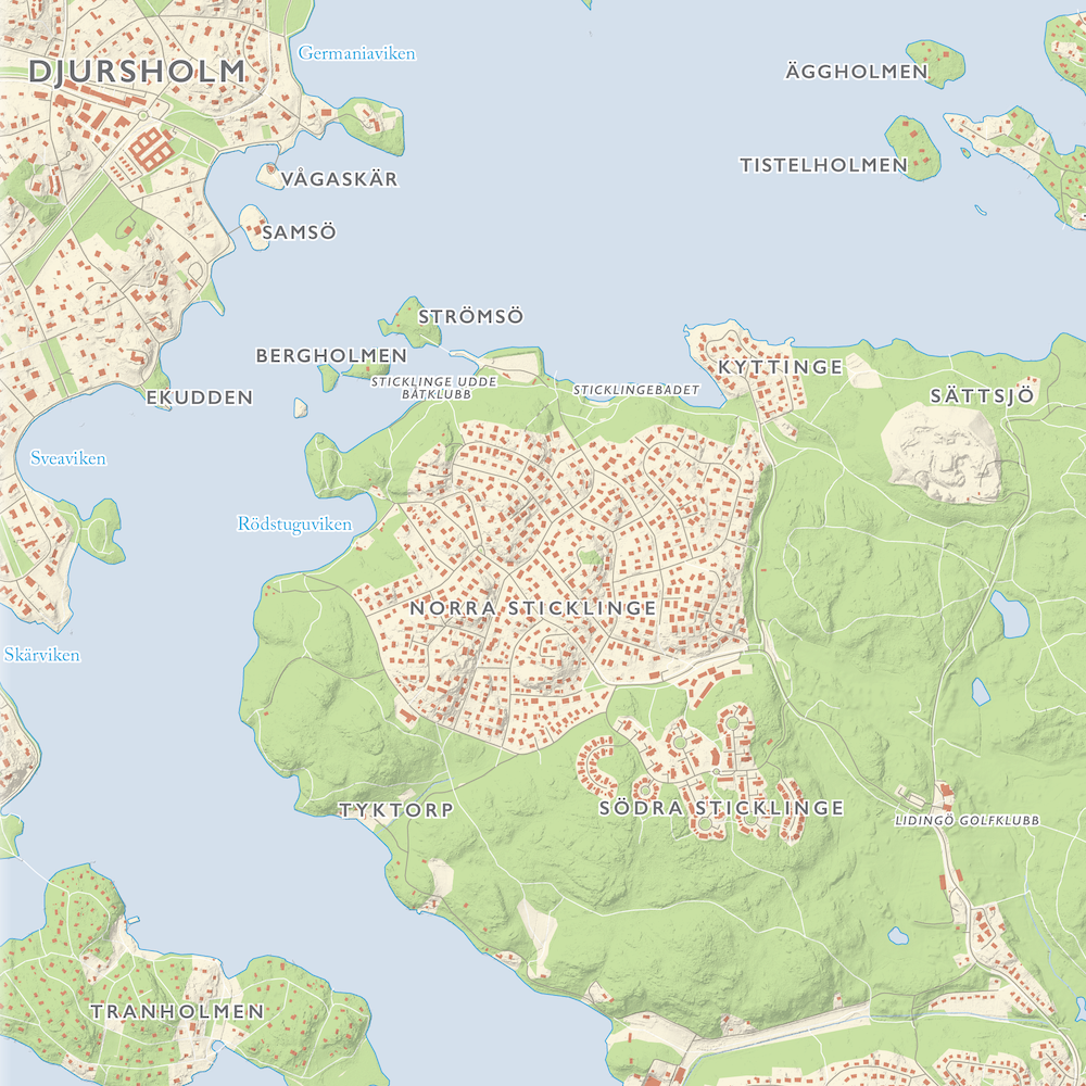 Lidingö – Väggkarta | Dapa Maps