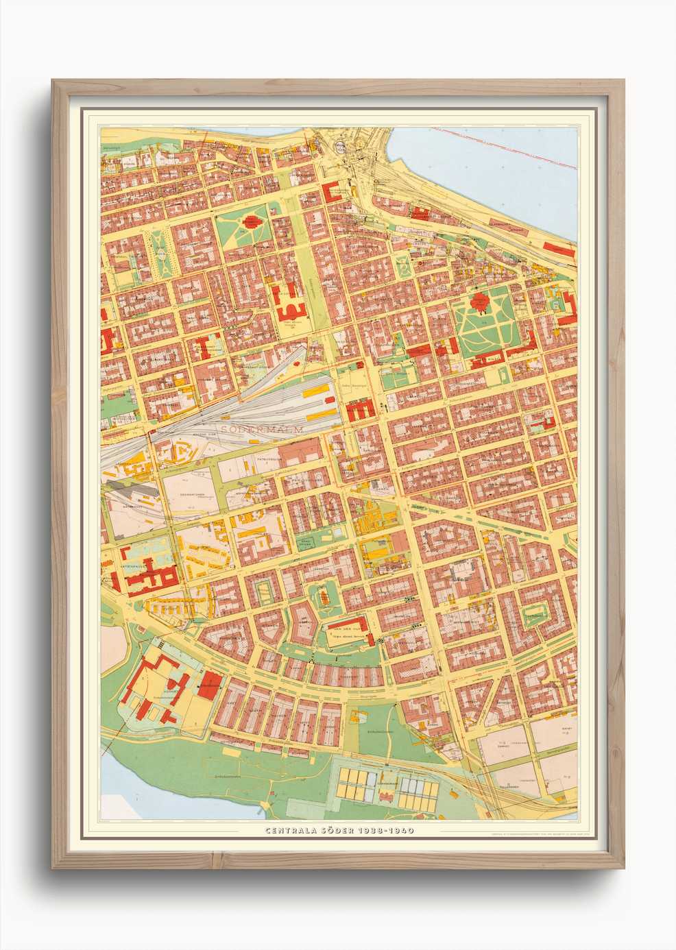 Centrala Södermalm (1938-1940 års karta över Stockholm)