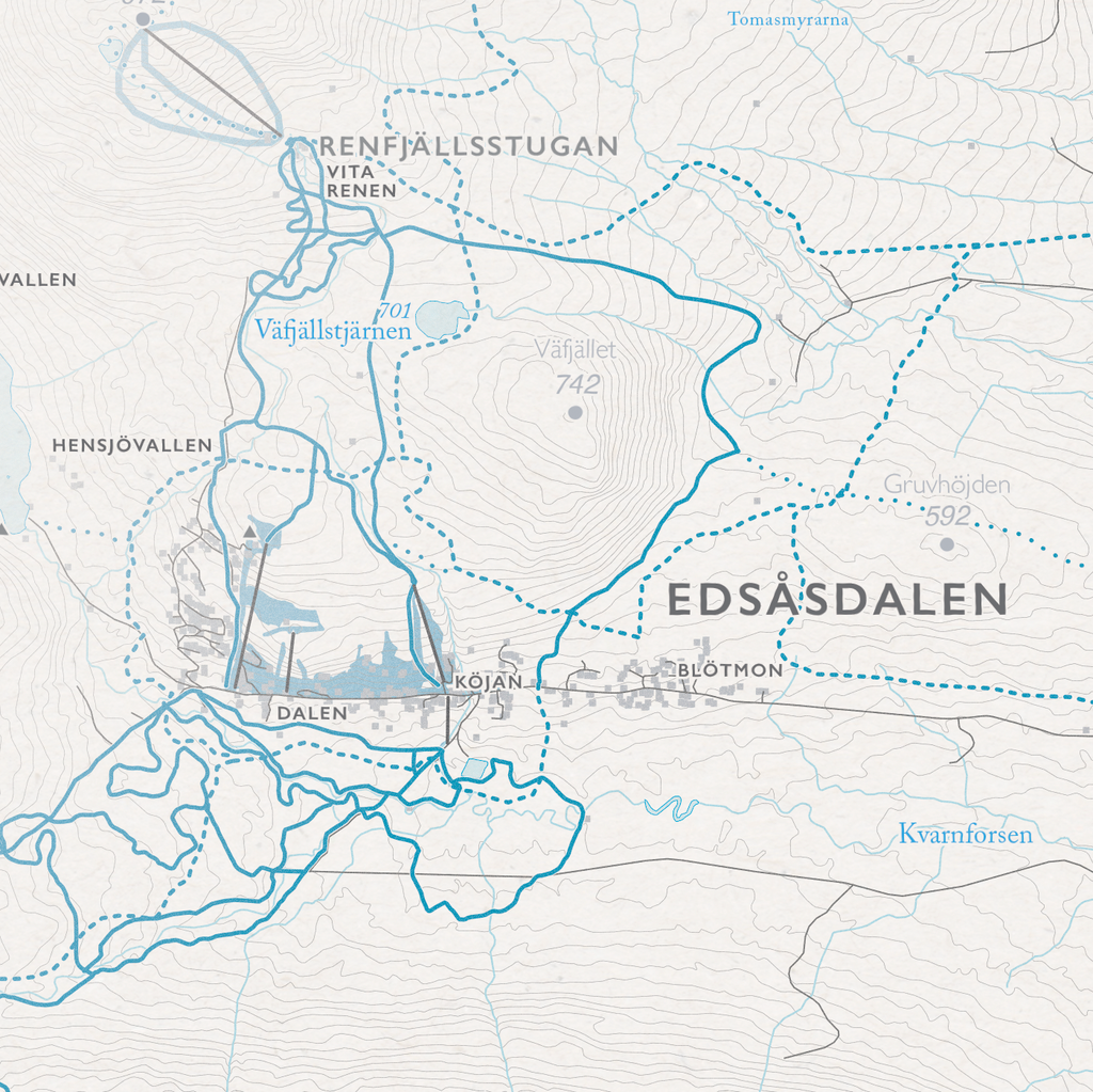 Skidkarta Södra Årefjällen