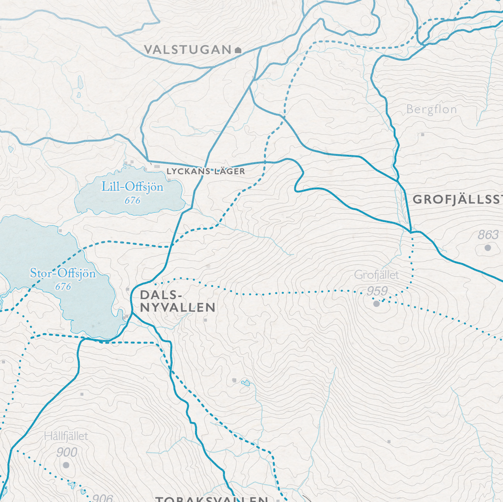 Skidkarta Södra Årefjällen