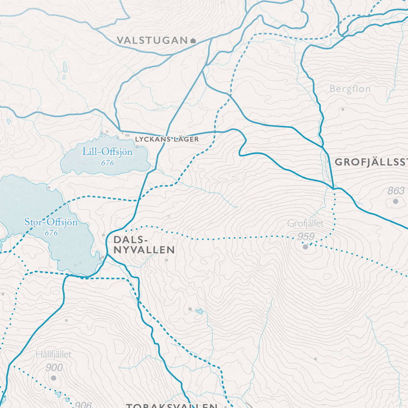 Skidkarta Södra Årefjällen