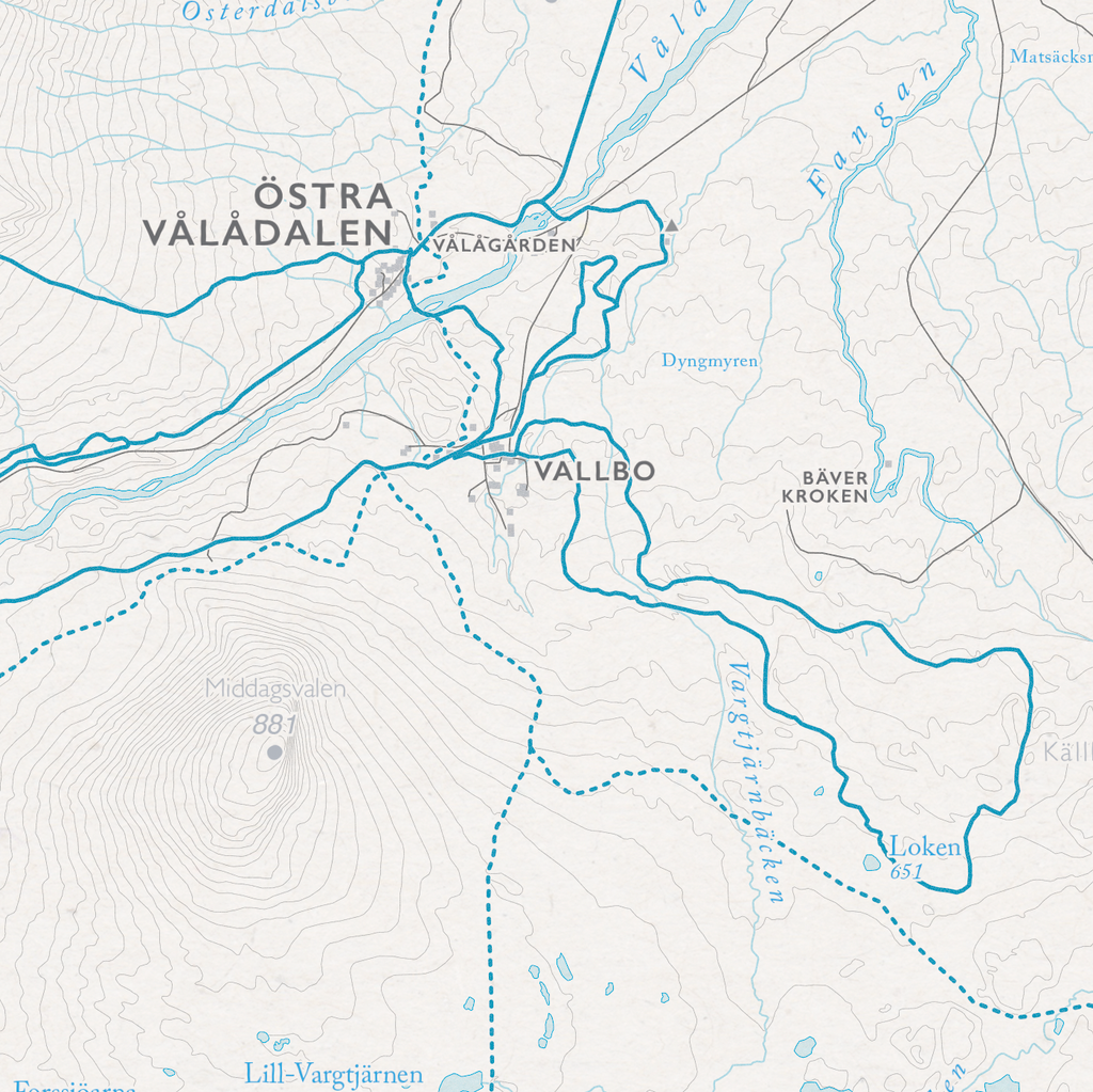 Skidkarta Södra Årefjällen