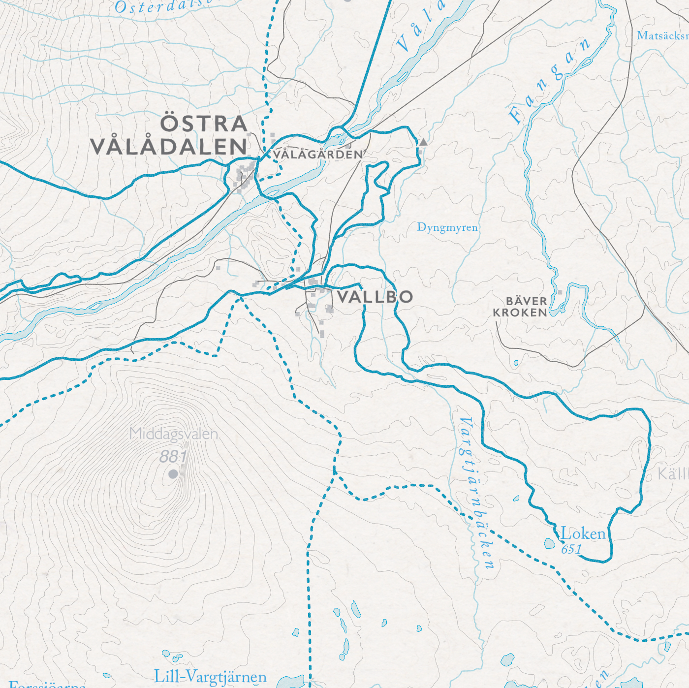 Skidkarta Södra Årefjällen