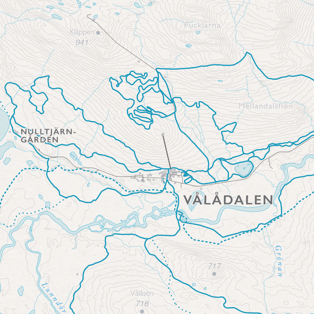Skidkarta Södra Årefjällen