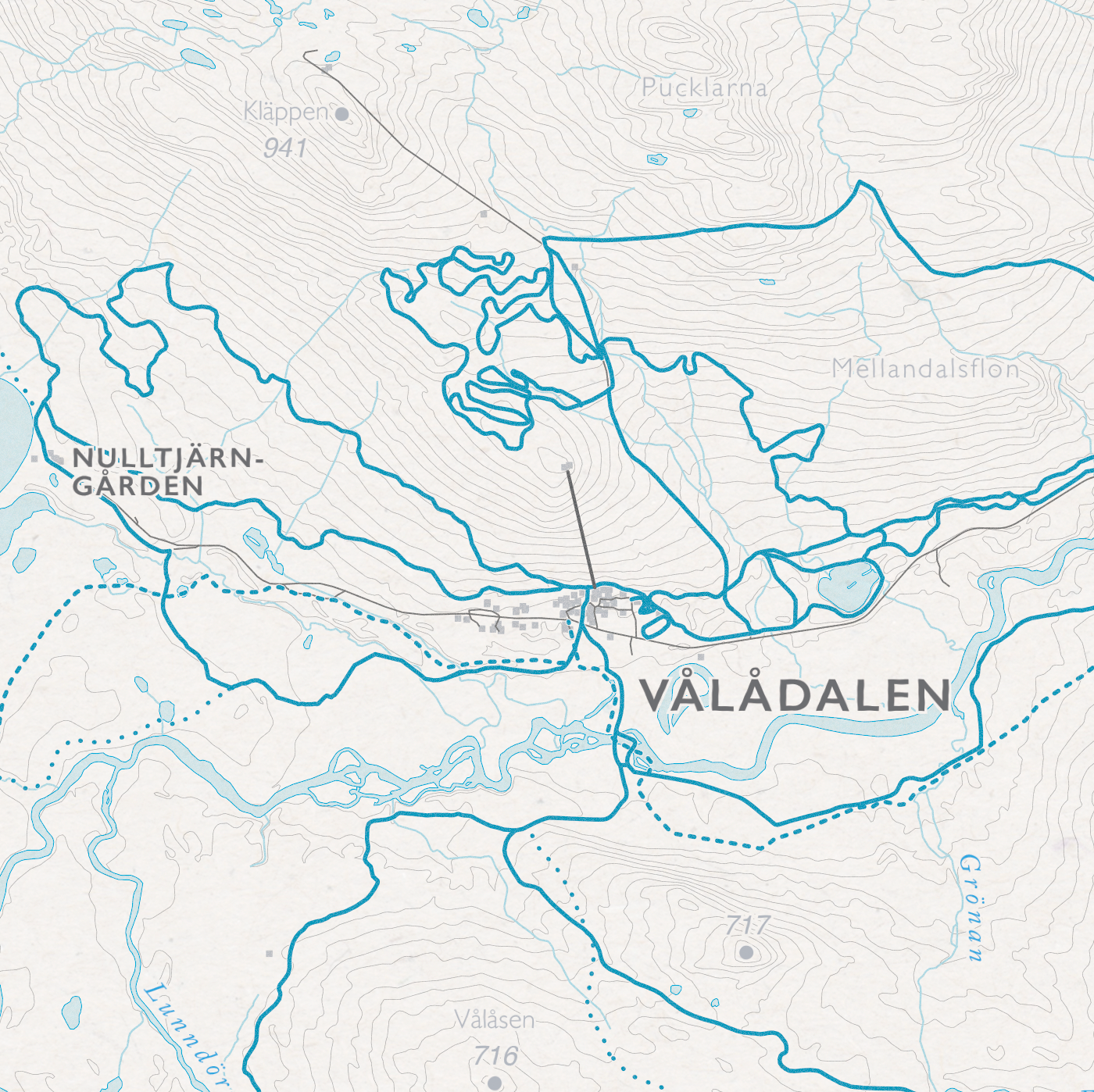 Skidkarta Södra Årefjällen