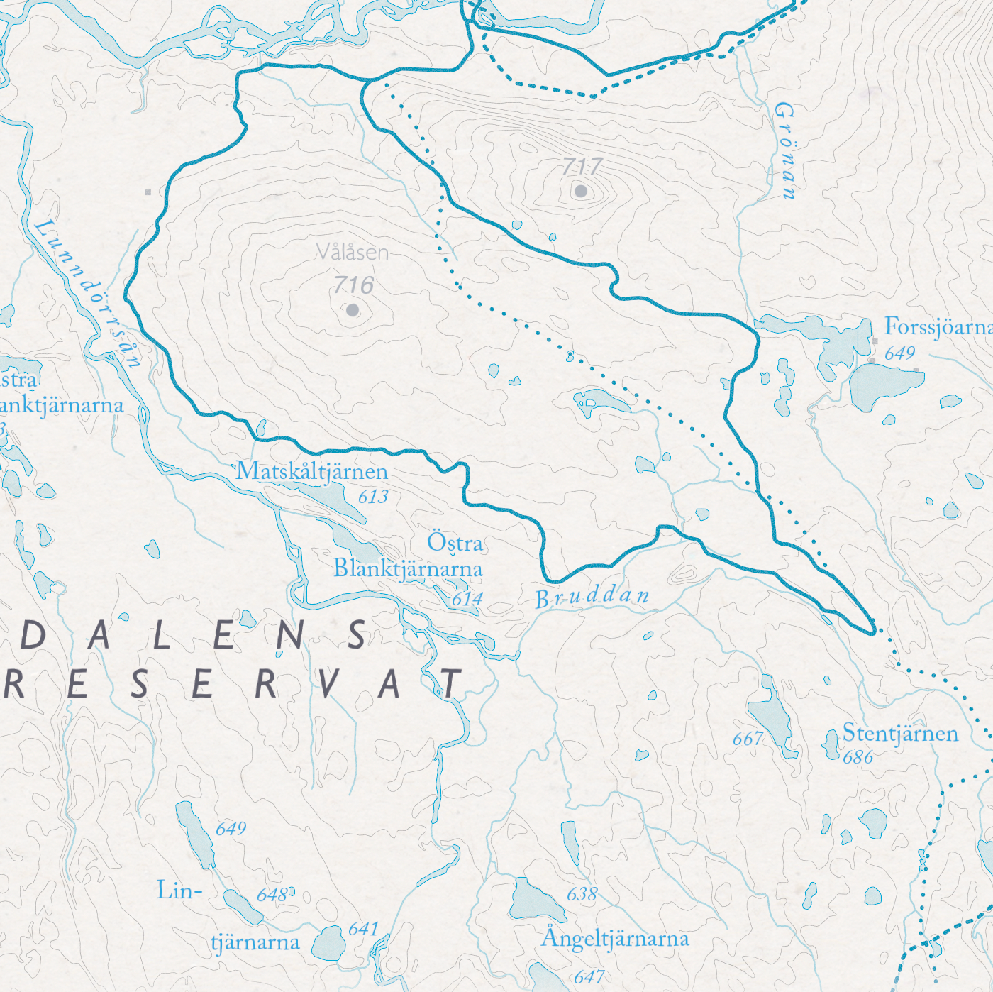 Skidkarta Södra Årefjällen