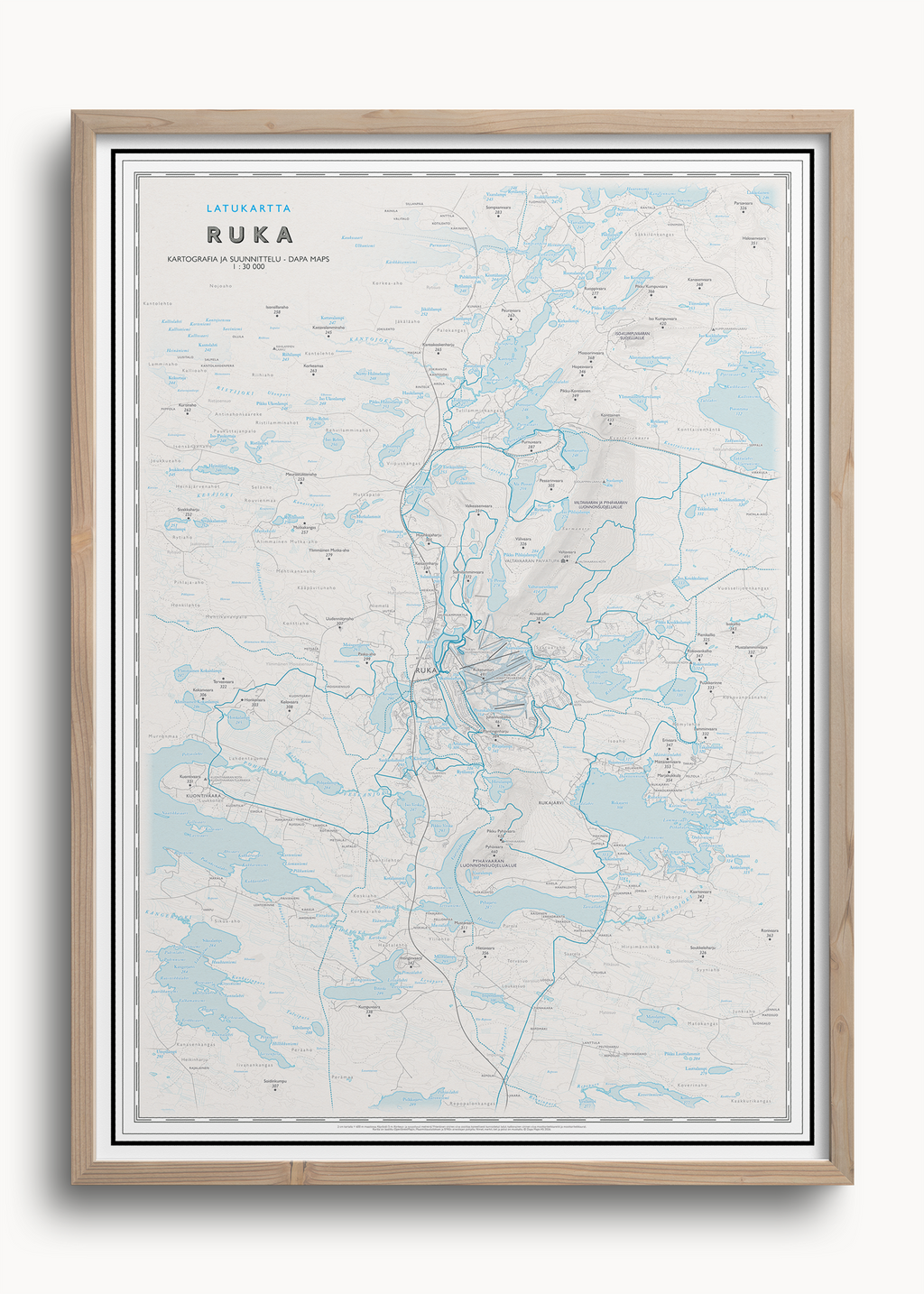 Rukan latukartta, seinäkartta Dapa Mapsilta