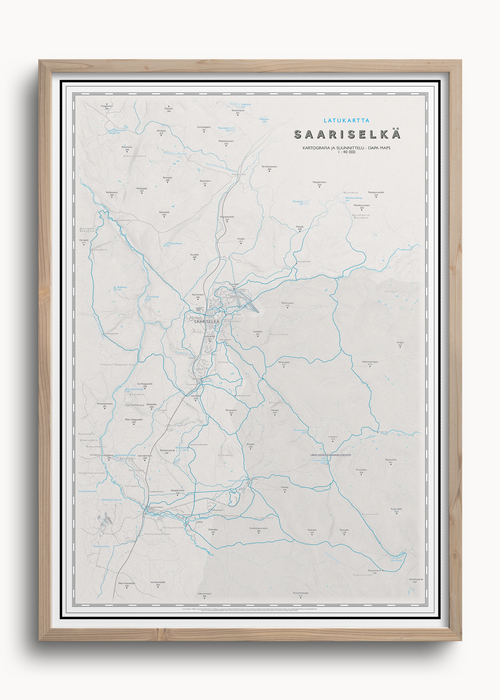 Saariselän latukartta, seinäkartta Dapa Mapsilta