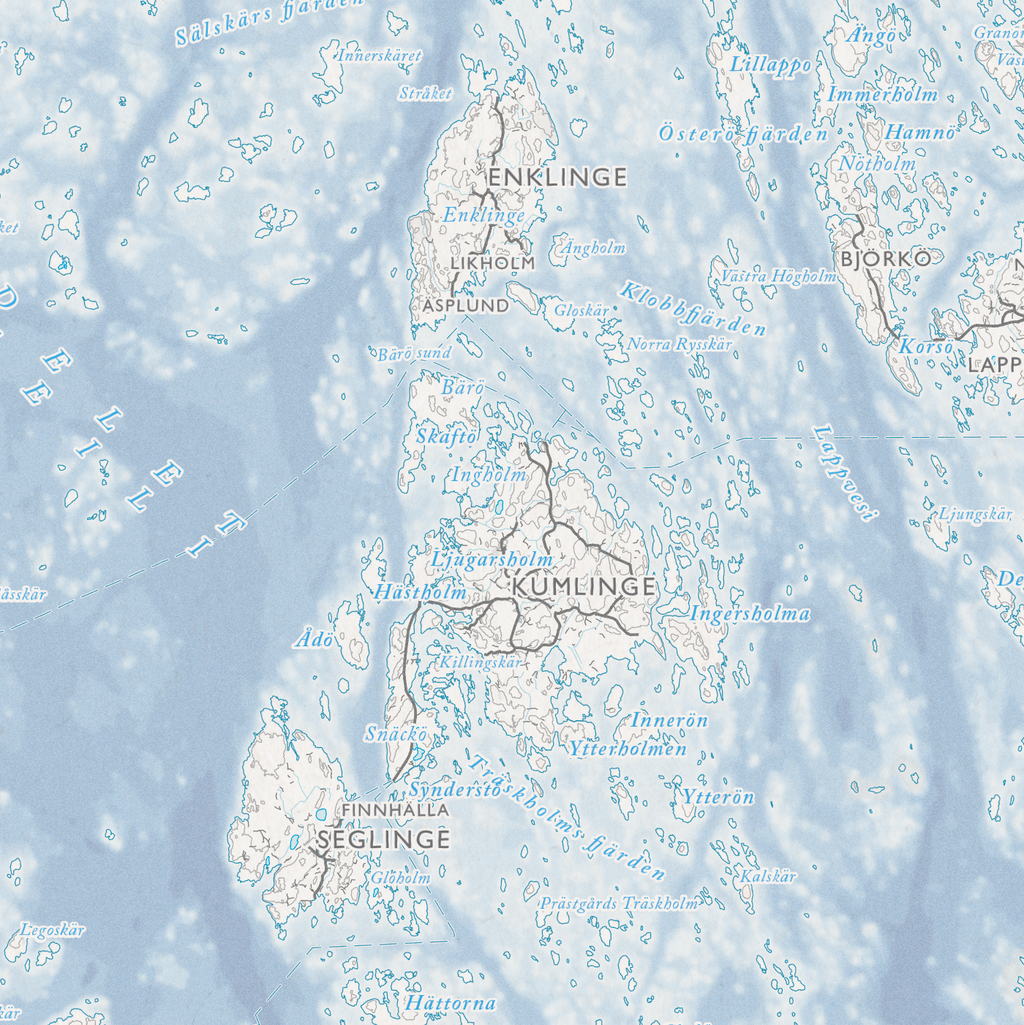 Skärgårdskarta Åland, närbild: Kumlinge, Enklinge och Seglinge