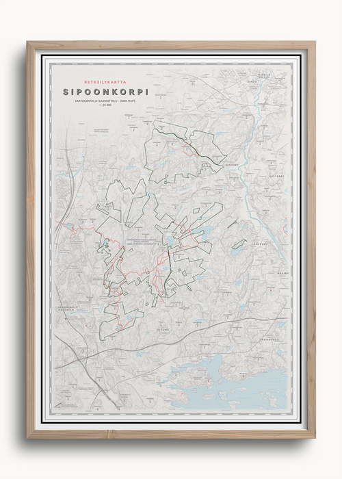Sipoonkorven retkikartta, seinäkartta Dapa Mapsilta